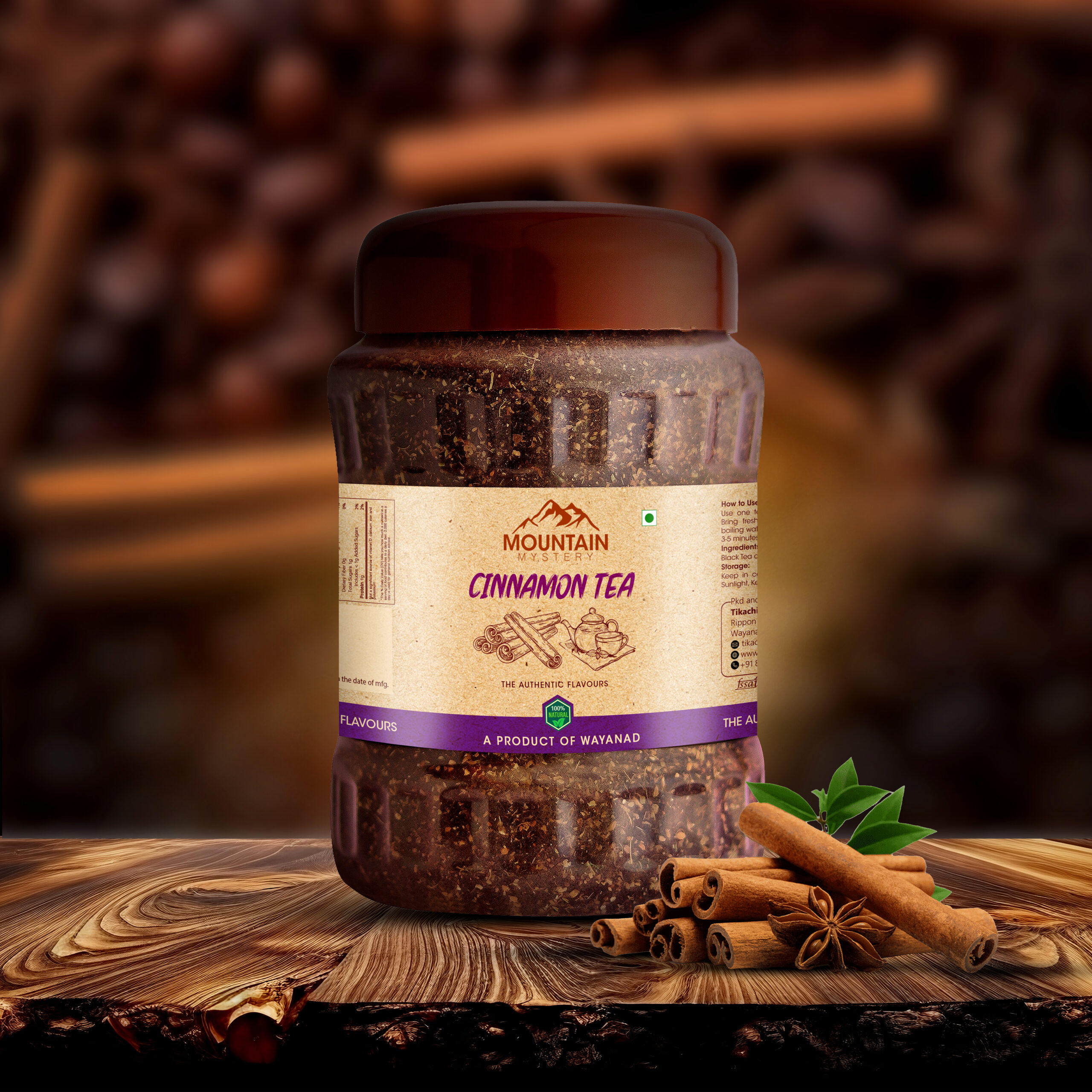 MOUNTAIN MYSTERY Cinnamon Tea – Spiced Black Tea with Dalchini, 200 g